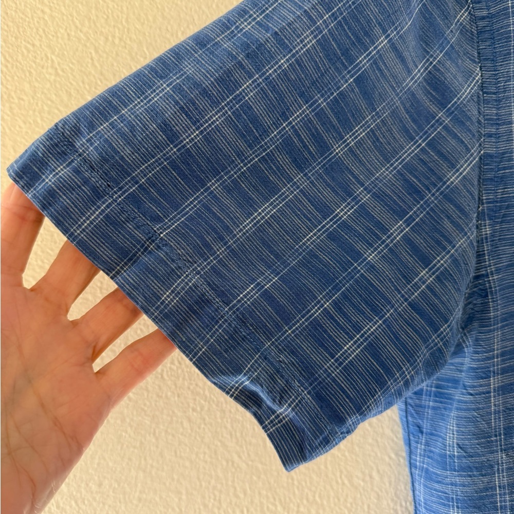 Tommy Bahama Blue Checkered Silk Button Down Shirt - Picture 5 of 7